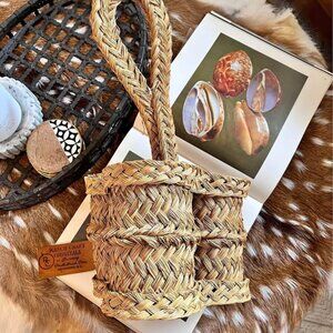Ranch Craft Originals Woven Rope Coastal Cottage Utensil Caddy or Wine Carrier